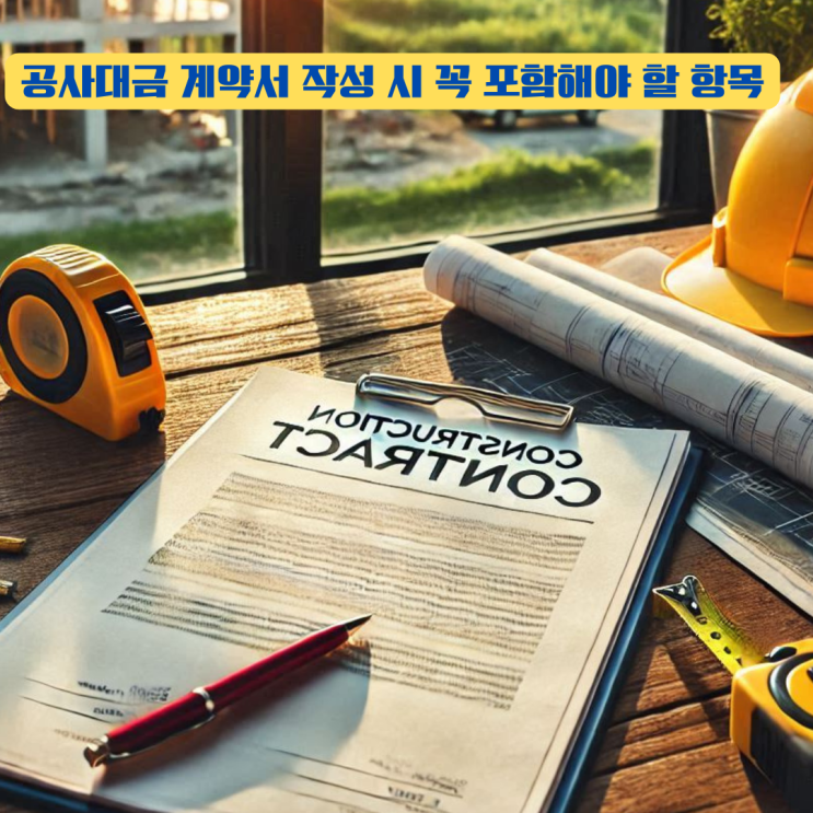  못 받은 돈 공사대금 계약서 작성 시 꼭 포함해야 할 항목