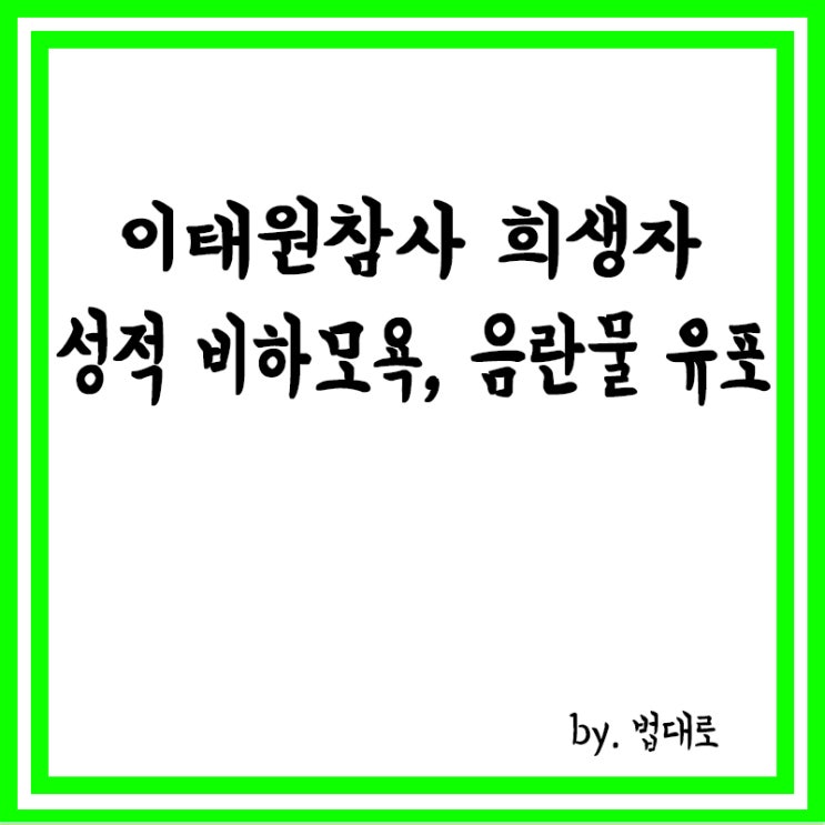 대법 "<b>이태원참사 희생자 성적</b> 비하·<b>모욕</b>, 음란물 유포 해당"
