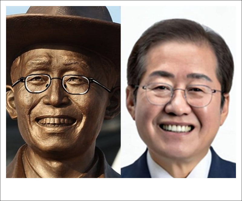 홍준표 닮은 박정희 동상, 혹시 홍준표의 우상화 작업?