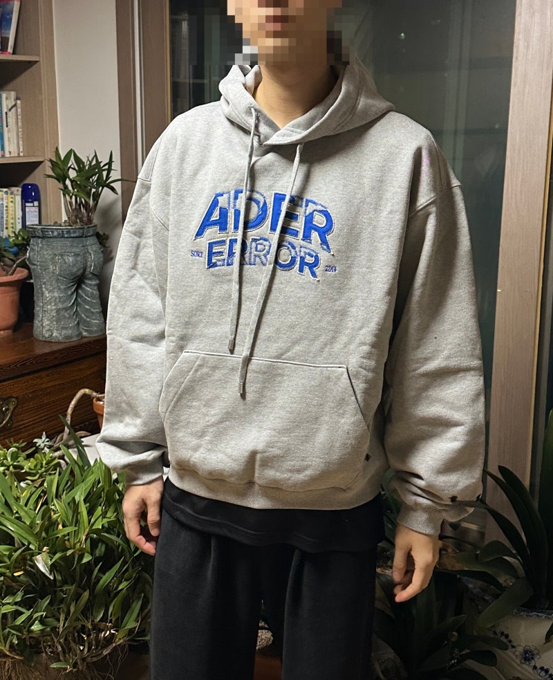 아더에러 에드카 로고 후드 그레이 착용후기 상세사진 사이즈팁