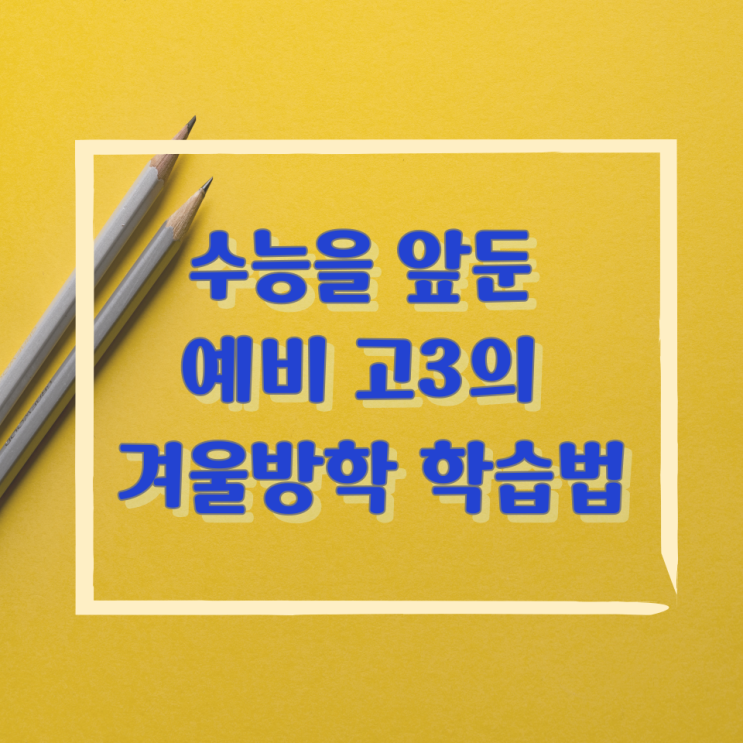 수능을 앞둔 예비 고3의 겨울방학 학습법 수능을 앞둔 예비 고3의 겨울방학 학습법