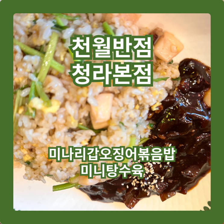  천월반점 청라점, 신상 미나리갑오징어볶음밥 + 미니탕수육 경험