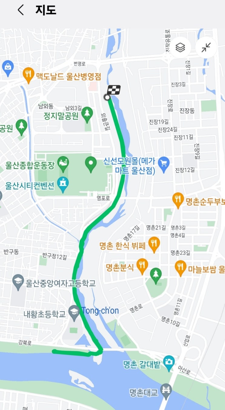  울산 동천강 주차장 및 산책코스