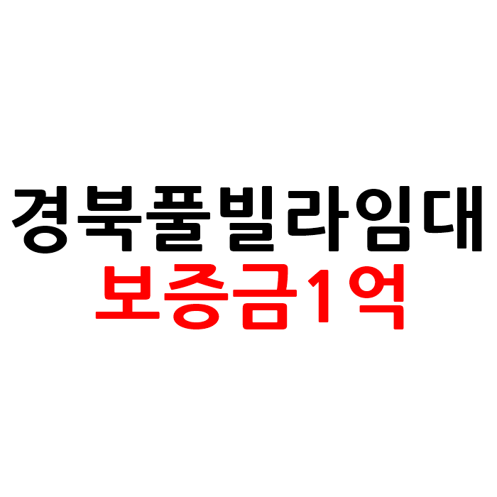  경북 풀빌라 펜션 임대 보증금1억