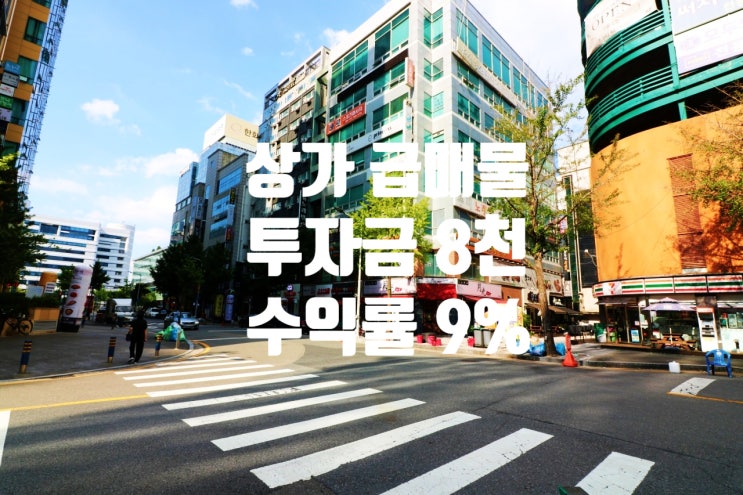  투자금 8천만 원 수익률 9% 정부청사역 도보 5분 대전 둔산동 상가 매매
