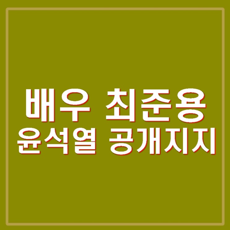 배우 <b>최준용 윤석열</b> 공개<b>지지</b> 김흥국 JK 김동욱 이어 탄핵... 