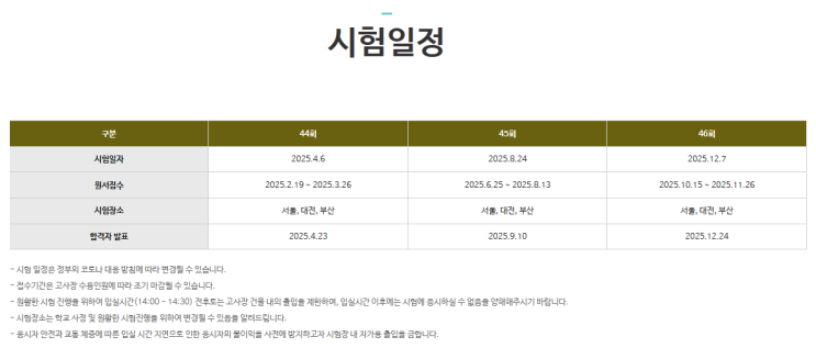  2025년 개인정보관리사(CPPG) 시험일정