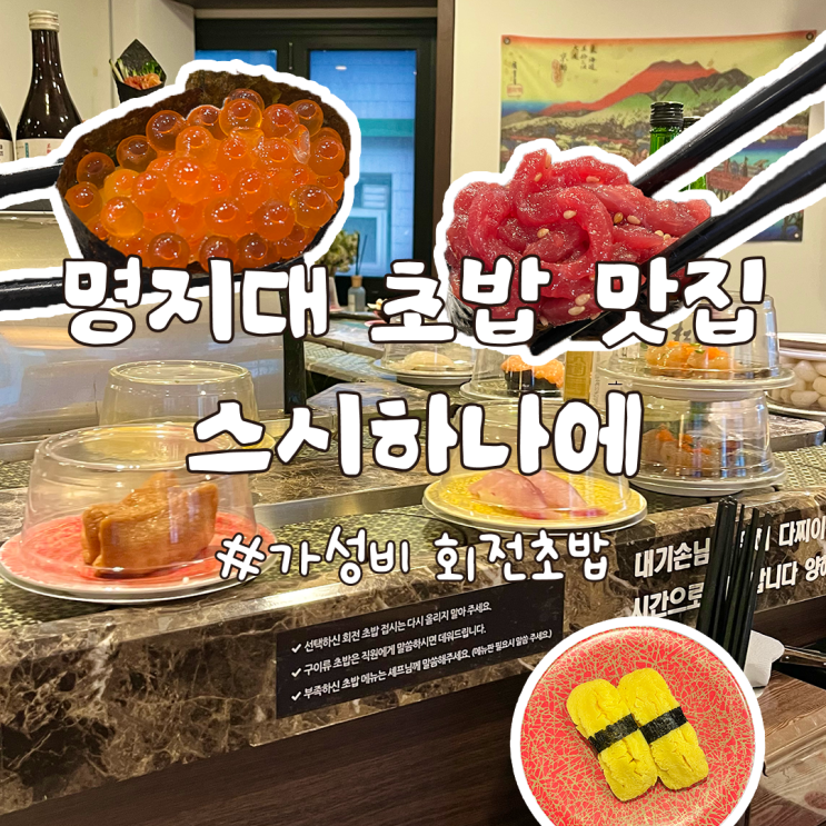  서울 명지대 가성비 회전 초밥 맛집 스시하나에