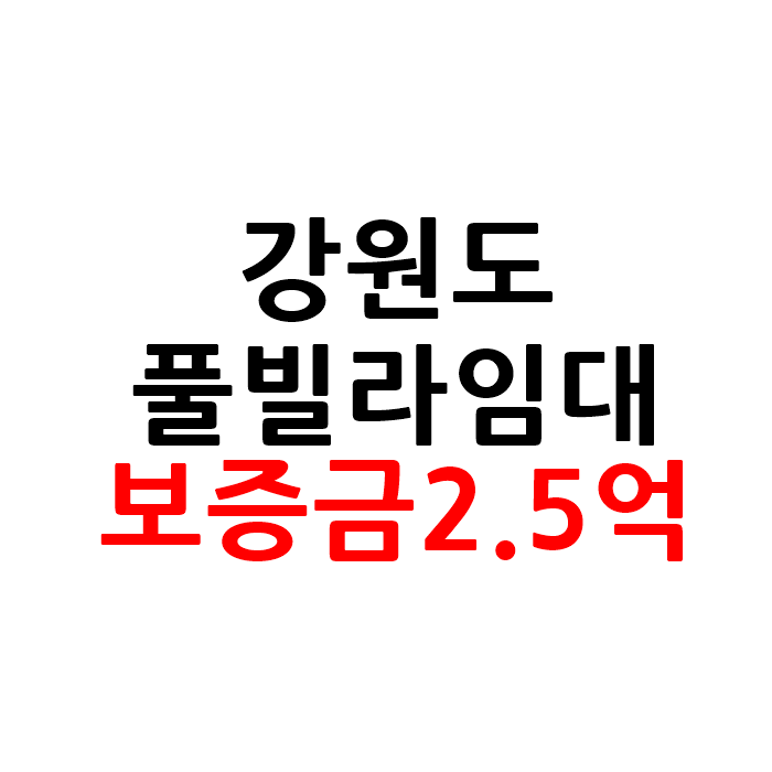  강원도 독채 풀빌라 펜션 임대 보증금2.5억
