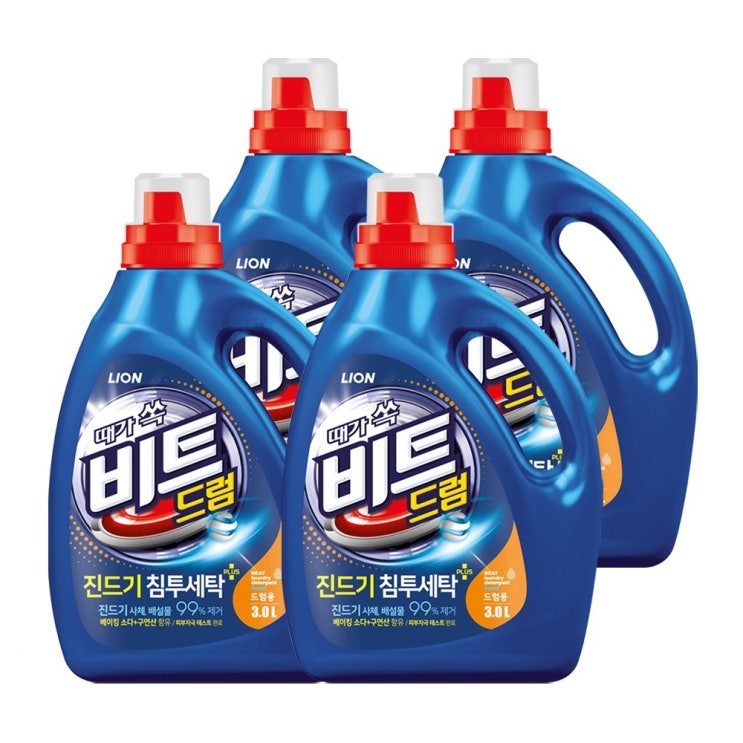  비트 진드기 액체세제 드럼용 본품, 3L, 4개