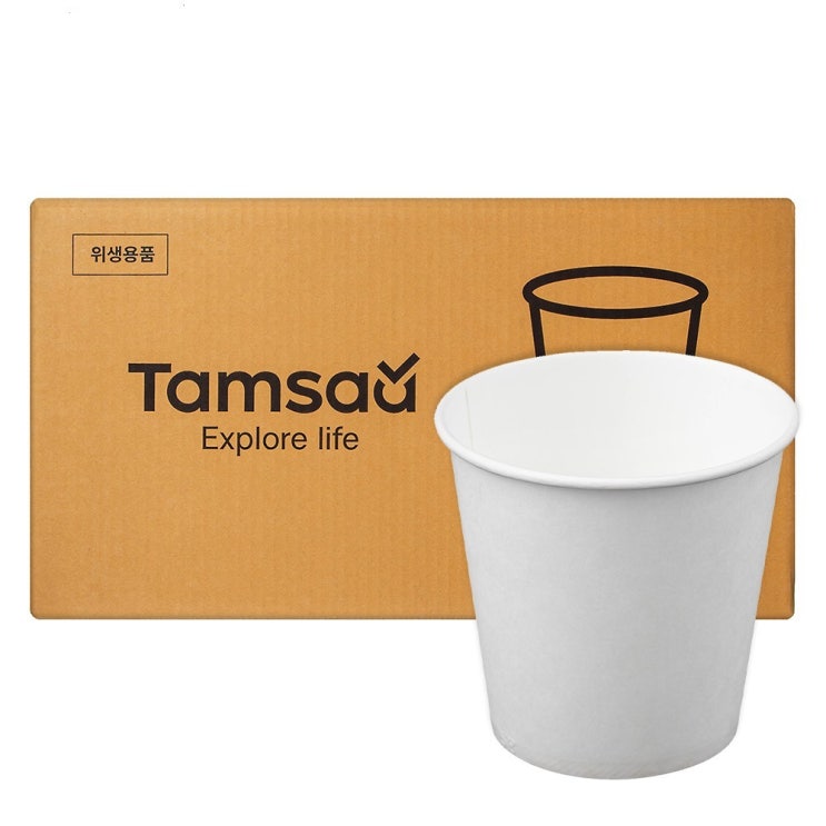  탐사 무인쇄 종이컵 180ml, 2000개입, 1개