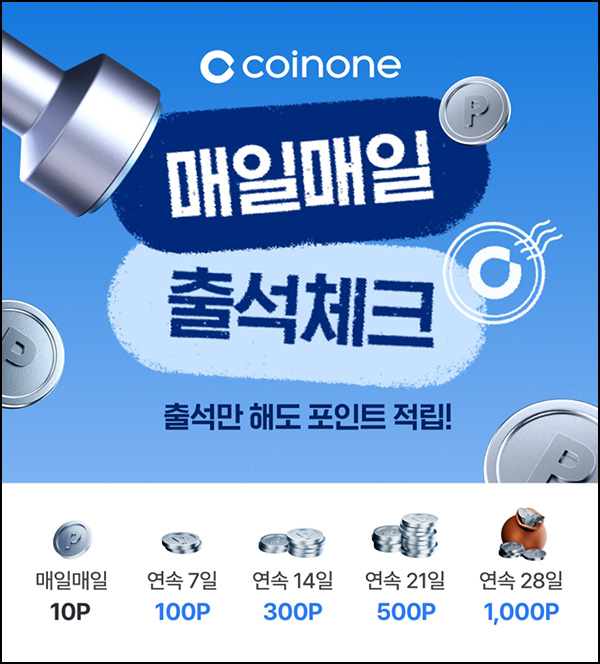 코인원 출석체크 이벤트(포인트 2,100원)전원~02.05 코인원 출석체크 이벤트(포인트 2,100원)전원~02.05