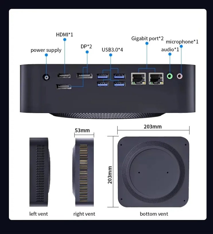 애플 M4 맥미니 폼팩터 디자인을 카피한 중국 Nvisen GX06 미니PC 스펙과 특징 정보 입니다 애플 M4 맥미니 폼팩터 디자인을 카피한 중국 Nvisen GX06 미니PC 스펙과 특징 정보 입니다