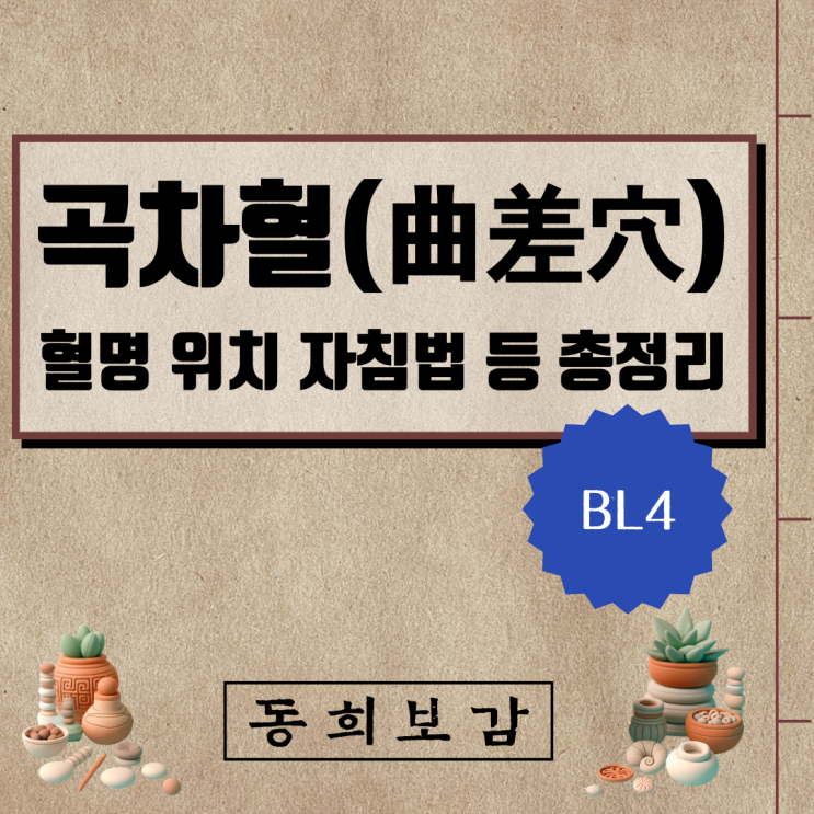  곡차혈(曲差穴), BL4, 혈명 위치 자침법 등 총정리