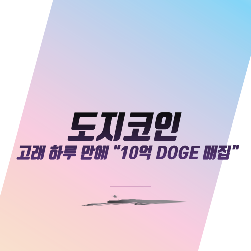  도지코인 고래 하루 만에 "10억 DOGE 매집"