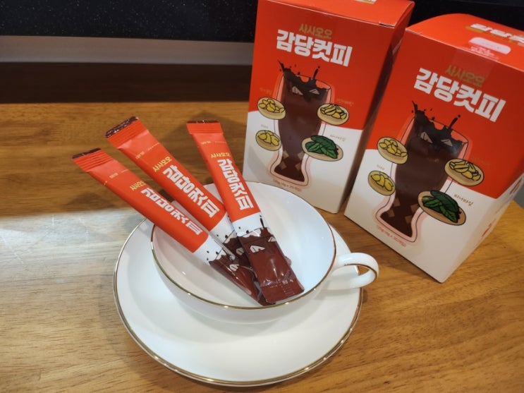  바나나잎과 함께 하는 맛있는 혈당케어 사사오오 감당컷피 커피