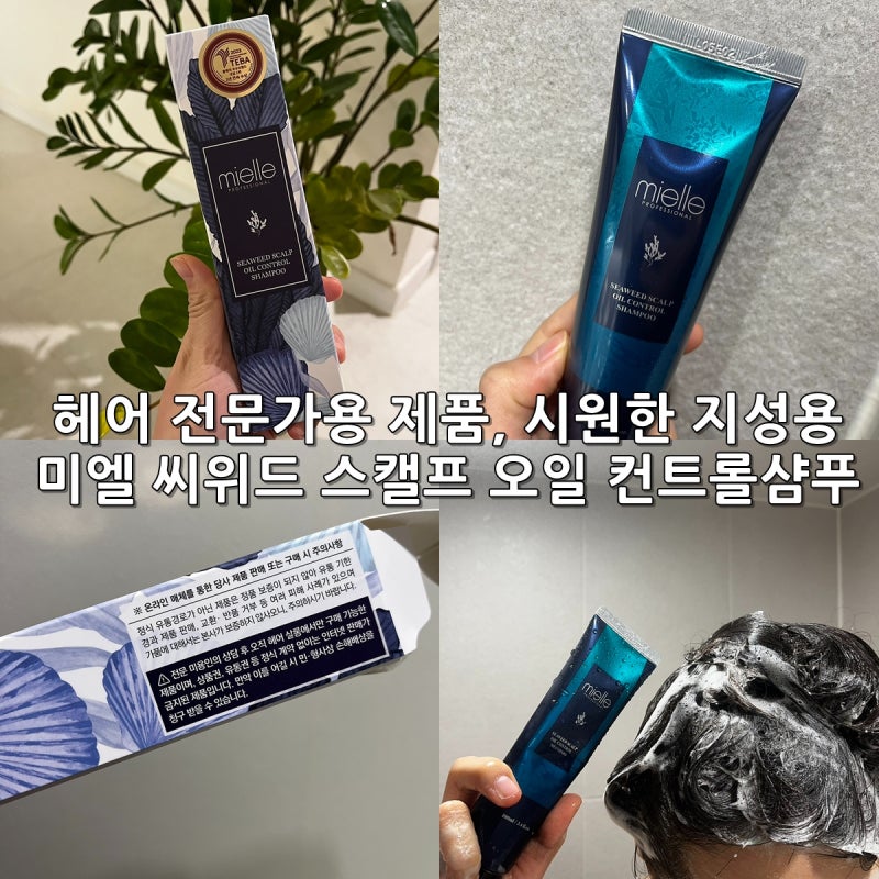 헤어 전문가용 제품 미엘 씨위드 스캘프 오일 컨트롤 시원한 딥클렌징 탈모 지성샴푸