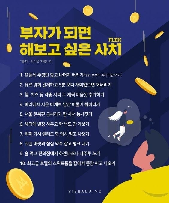  부자가 되면 해보고 싶은 사치....