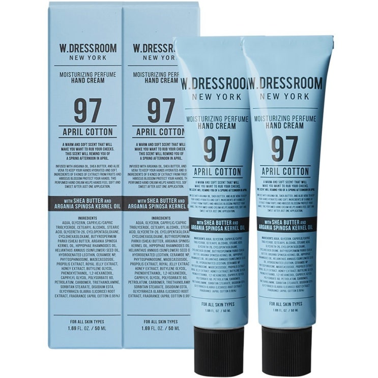  더블유드레스룸 퍼퓸 핸드크림 97 에이프릴코튼향, 50ml, 2개
