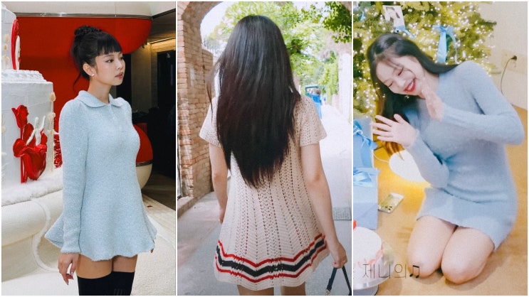 제니 코디 정보 3가지, 여자 니트 원피스 브랜드 추천