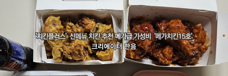  '치킨플러스' 신메뉴 치킨 추천 메가급 가성비 '메가치킨 15호'