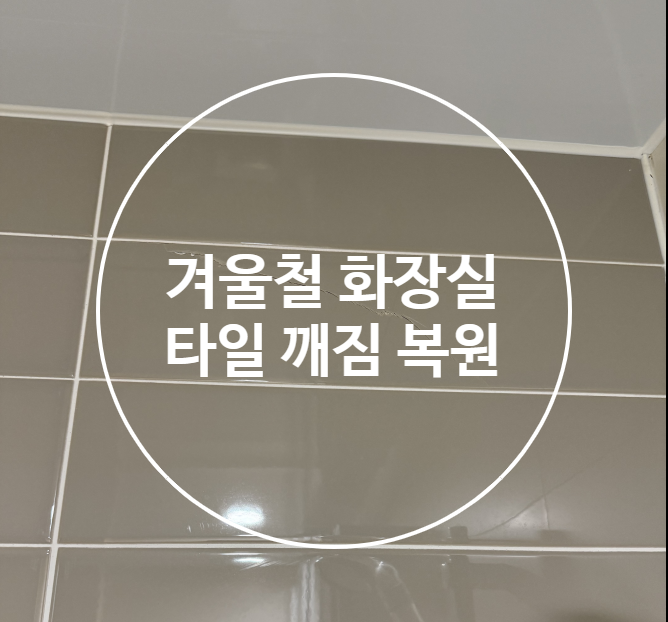 겨울철 화장실 타일 깨짐 크랙 복원작업