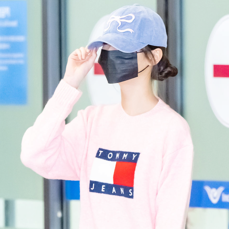 핑크핑 장원영 롱원피스 타미힐피거 롱니트 원피스