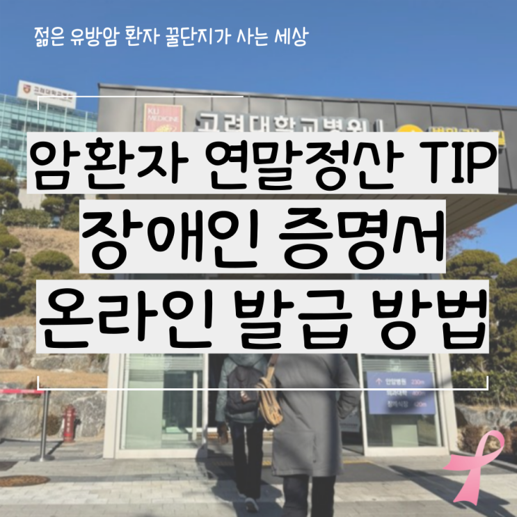  암환자 연말정산 소득공제 위한 장애인 증명서 온라인 발급 방법