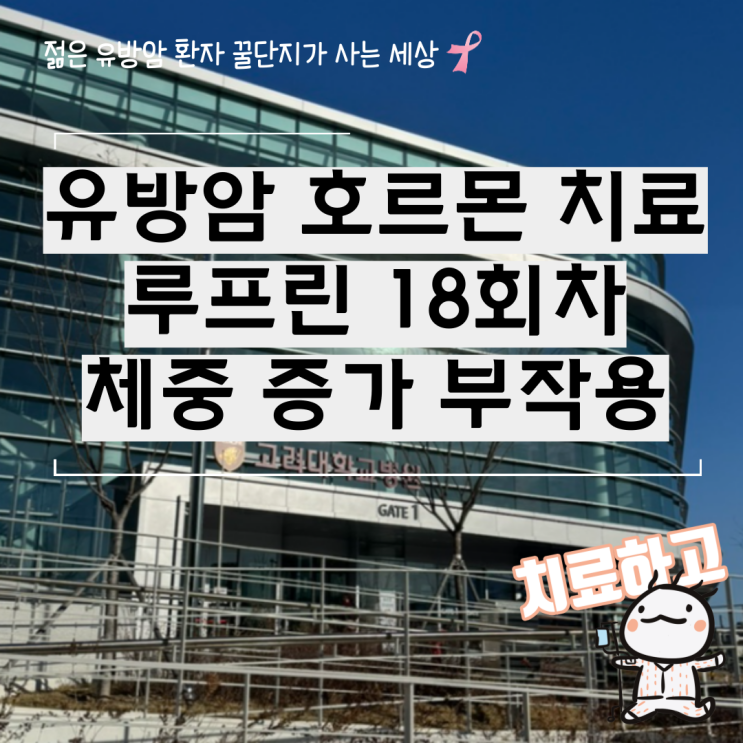  유방암 호르몬 치료 루프린 주사 18회차 체중 증가 부작용