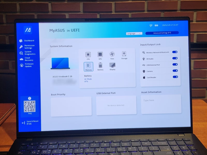 ASUS VIVOBOOK S16(비보북 S16) 제품 사진 / 윈도우 설치