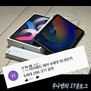 아이패드 에어 4세대 10.9인치 5세대 256 크기 공유