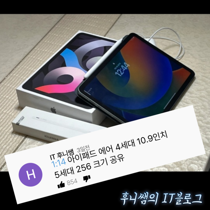 아이패드 에어 4세대 10.9인치 5세대 256 크기 공유