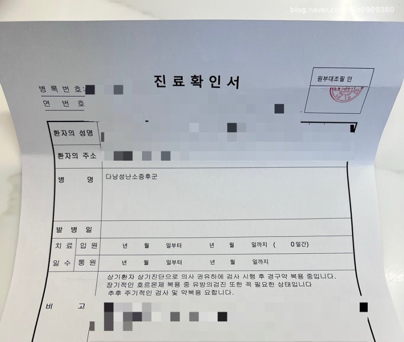 다낭성 난소증후군 약제비 실비 청구 / 야즈정 실비 청구