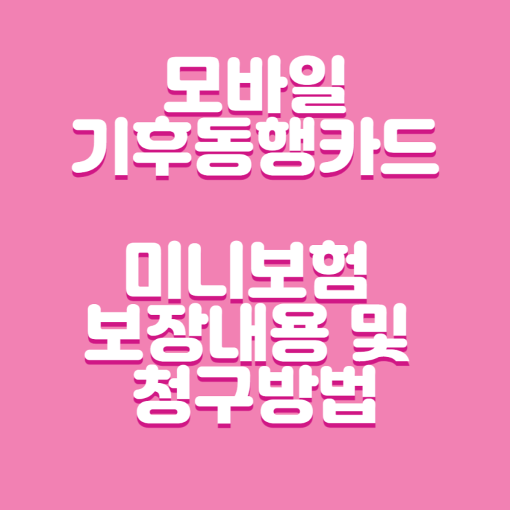  모바일 기후동행카드 이용자  무료 보험 보장내용 및 청구방법