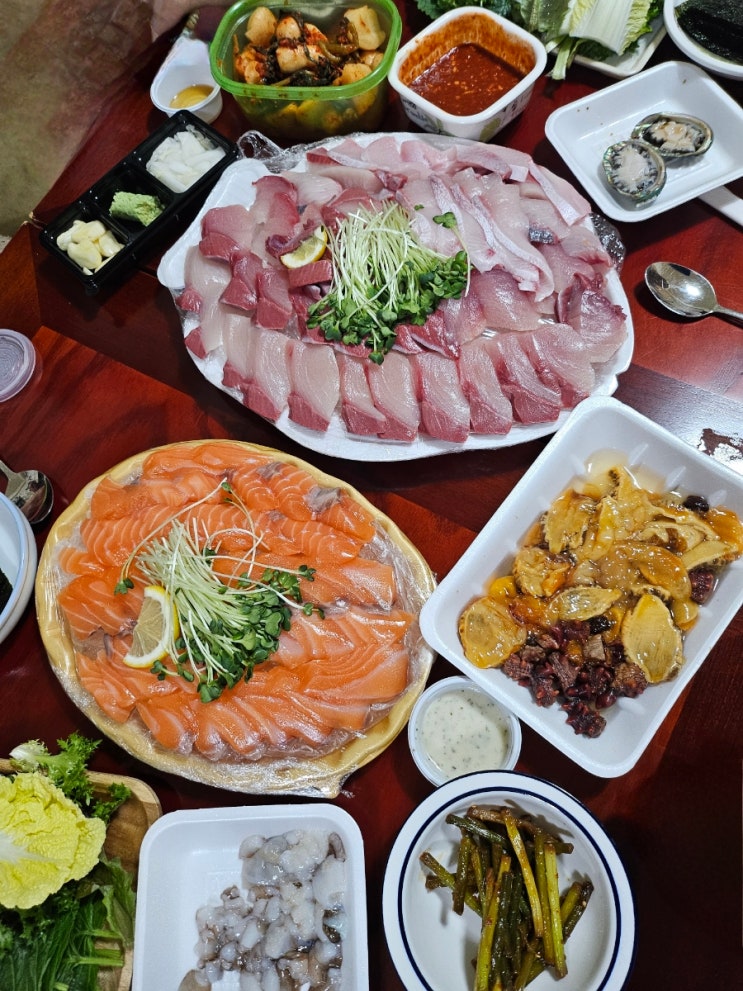  수원 대방어 포장 맛집 수원종합어시장 연어회도 추천