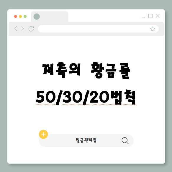  저축의 황금률 :: 월급관리법 50/30/20 법칙 실천하기