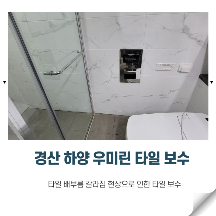  경산 하양 우미린 더 센트럴 아파트 욕실 타일 보수 깨끗하고 안전한 욕실로 변신!