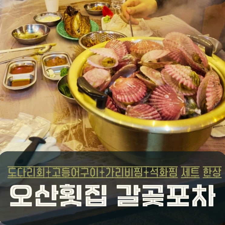  오산 갈곶동 횟집 갈곶포차 술집! 도다리+굴+가리비 세트 즐기기