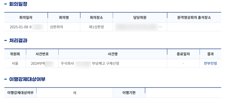  [파주노무사, 일산노무사] 서울지방노동위원회 부당해고 구제신청 전부 인정