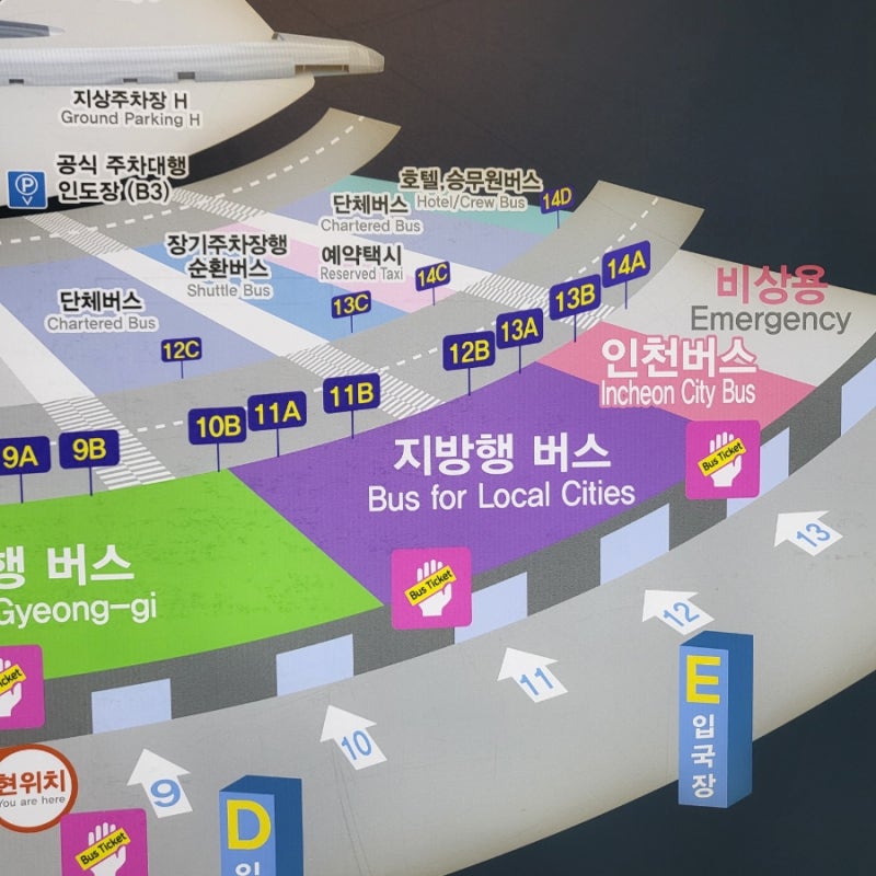 인천공항 터미널 1에서 지방행 대전복합터미널 공항버스 타는 곳 예매방법, 시간표, 요금