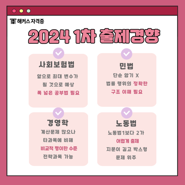  공인노무사 인강 추천 1차 시험과목 출제경향 분석