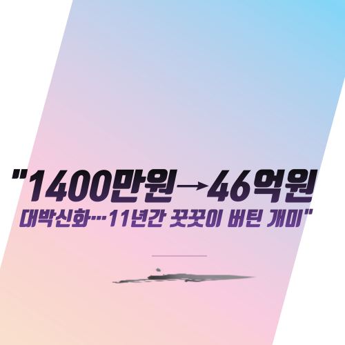  엔비디아 "1400만원→46억원 대박신화…11년간 꿋꿋이 버틴 개미"