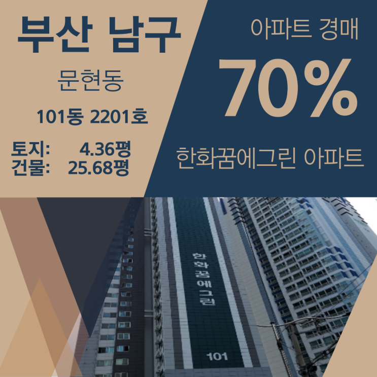 부산 남구 문현동 한화 꿈에 그린 아파트 경매 [70%_2억 9600]