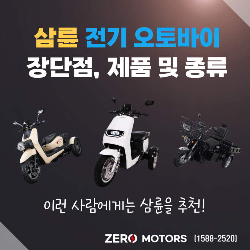 삼륜(3륜) 전기 오토바이(스쿠터) 장단점, 제품 및 종류 - 이런 사람에게는 삼륜을 추천!