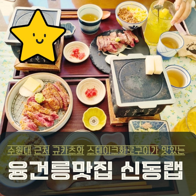 융건릉 맛집 신동랩 화성봉담점  스테이크화로구이와 규카츠점보 세트 외식