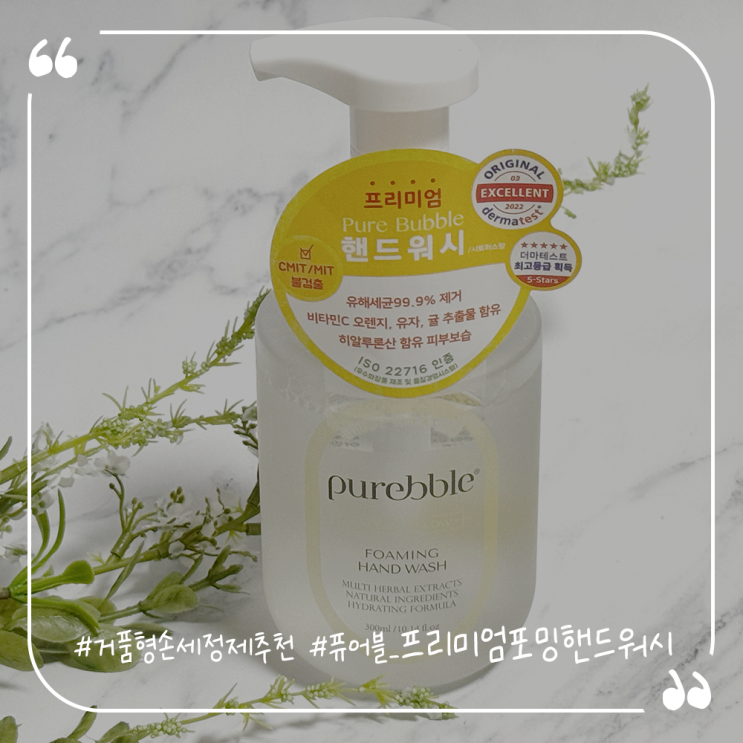  거품형손세정제추천 퓨어블 프리미엄 포밍 핸드워시
