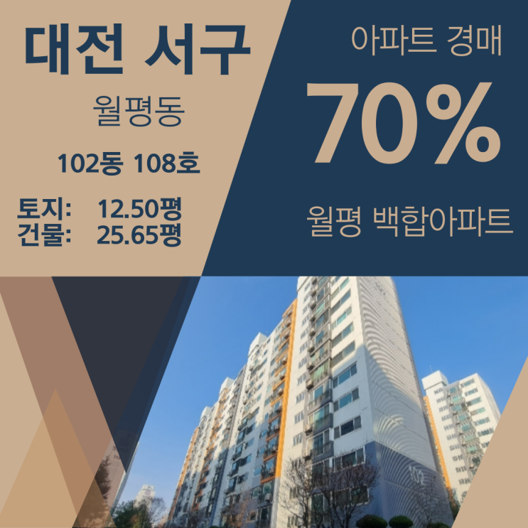 대전 서구 월평동 백합 아파트 경매 [70%_3억 1000]