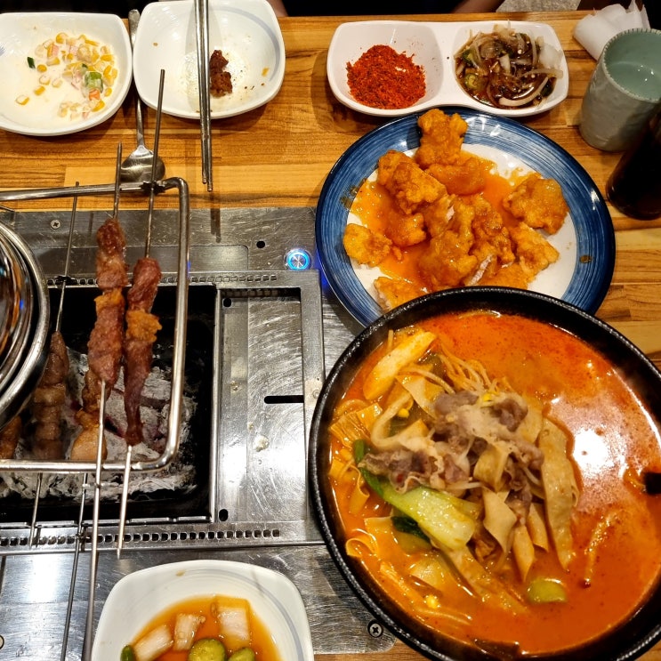  문정역양꼬치 임박사 양갈비 월급날 포식 후기 양꼬치 꿔바로우 마라탕