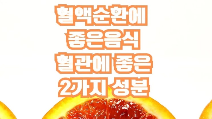  혈액순환에 좋은 음식 혈관에 좋은 2가지 성분