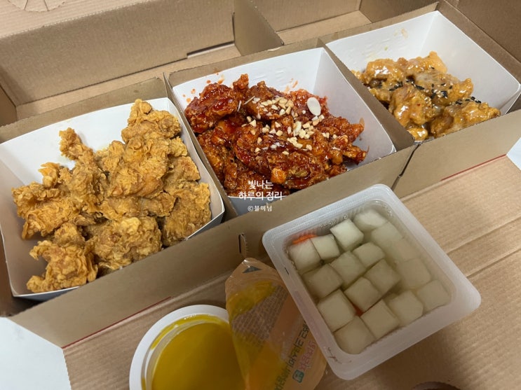 자담치킨 3가지맛 3반순살치킨 후라이드+양념+맵슐랭